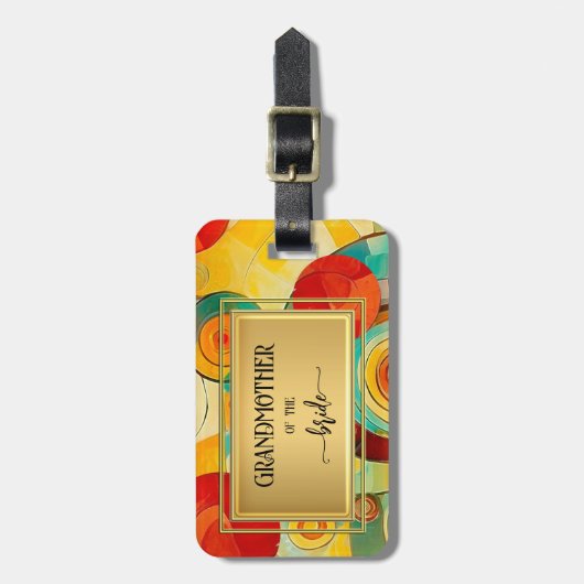 Abstrakte Vintage Kunst Großmutter Gepäckanhänger (Vorderseite vertikal)
