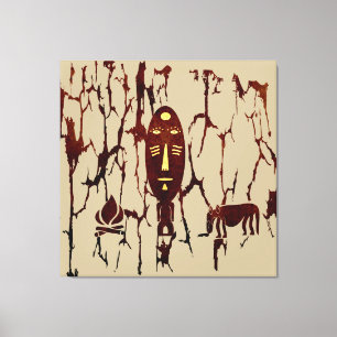 Abstrakte Vintage-Kunst im afrikanischen Stammesst Leinwanddruck