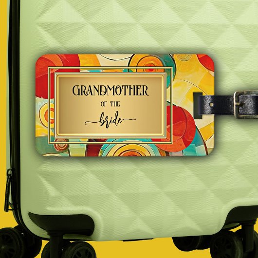 Abstrakte Vintage-Kunst-Oma Gepäckanhänger