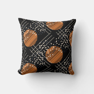 Abstrakte Vintage-Muster mit orangen Kreisen Kissen