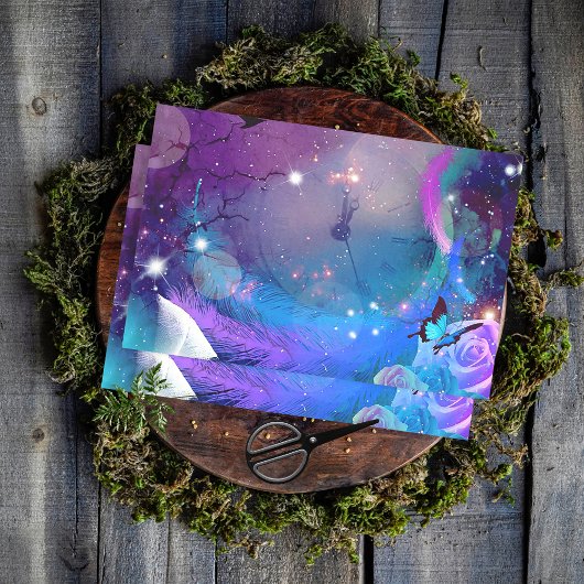 Abstrakte Vintage Retro-Zeituhr-Concept-Collage Seidenpapier