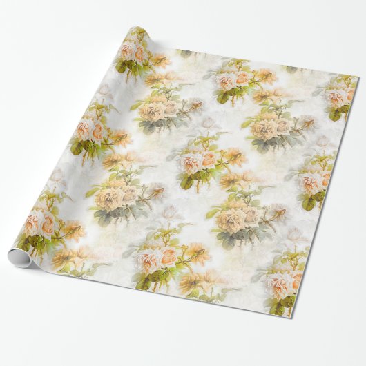 Abstrakte Vintage Rose Garden Geschenkpapier (Ungerollt)