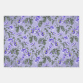 Abstrakte Vintage violette Blumen Geschenkpapier Set (Vorderseite 2)