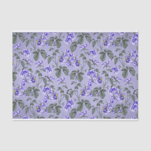 Abstrakte Vintage violette Blumen Seidenpapier (Vorderseite)