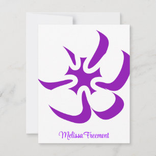Abstrakte violette Blume Mitteilungskarte