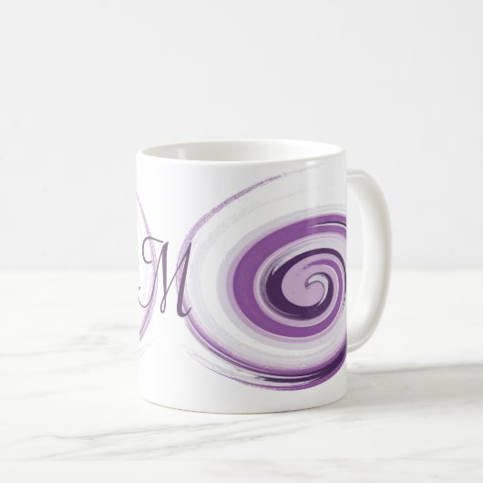 Abstrakte violette Bürste streicht Spirale. Kaffeetasse (VorderseiteRechts)