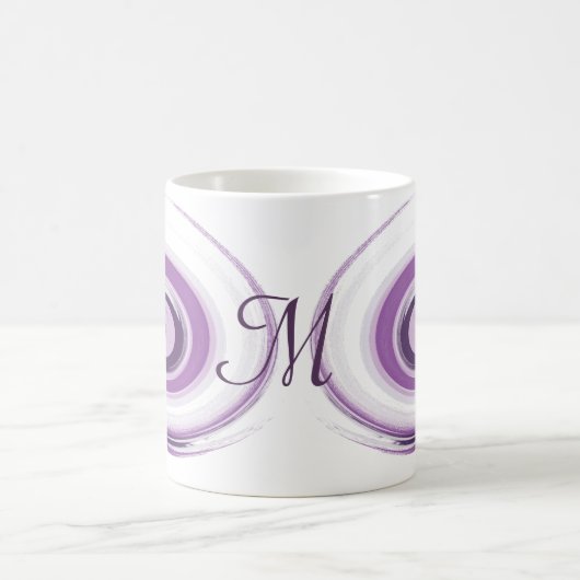 Abstrakte violette Bürste streicht Spirale. Kaffeetasse (Mittel)