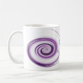 Abstrakte violette Bürste streicht Spirale. Kaffeetasse (Links)
