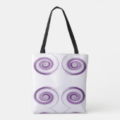 Abstrakte violette Bürste streicht Spirale Tasche (Rückseite)