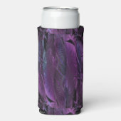 Abstrakte violette lila Federn Selters Dosenkühler (Seltzer Vorderseite)