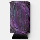 Abstrakte violette lila Federn Selters Dosenkühler (Rückseite)