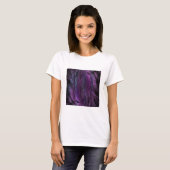 Abstrakte violette lila Federn T-Shirt (Vorne ganz)