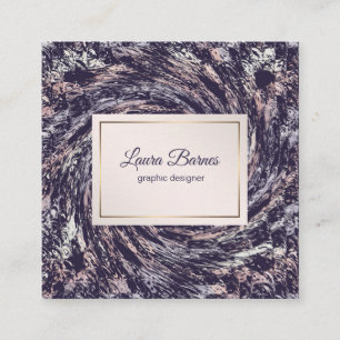 Abstrakte violette rosa Spirale Quadratische Visitenkarte