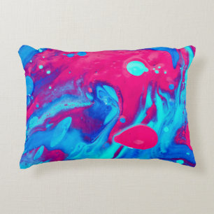 Abstrakte violette und blaue Malerei Dekokissen