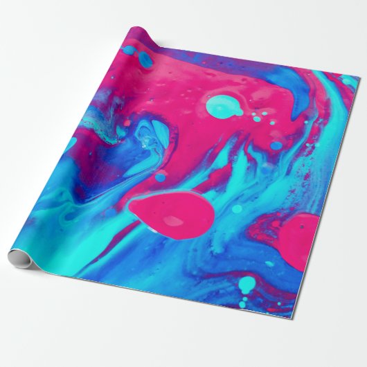 Abstrakte violette und blaue Malerei Geschenkpapier (Ungerollt)