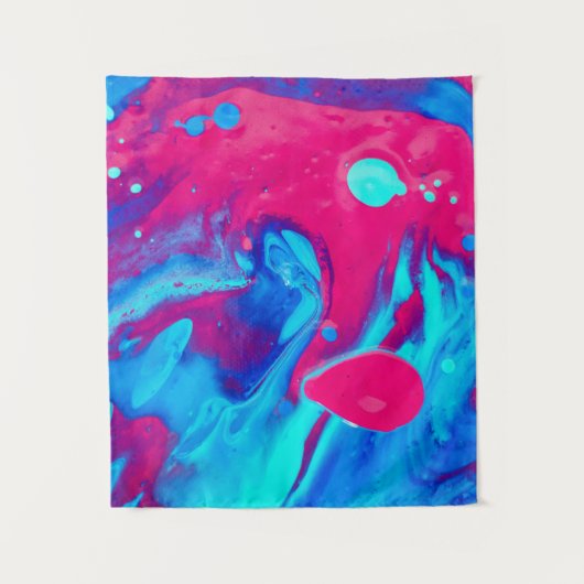 Abstrakte violette und blaue Malerei Wandteppich (Vorderseite)