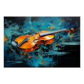 Abstrakte Violindarstellung Poster (Vorderseite)