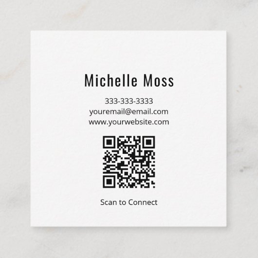 Abstrakte Violine Musical QR Code Dusty Pink Quadratische Visitenkarte (Rückseite)