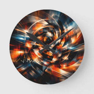 Abstrakte Vision von Bewegung und Geist Runde Wanduhr
