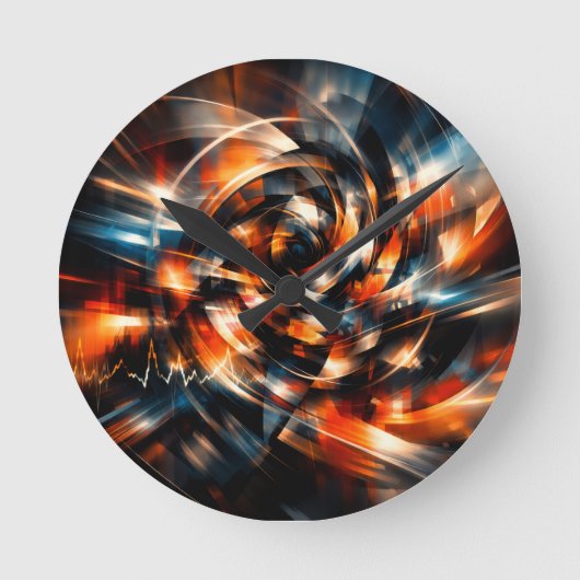 Abstrakte Vision von Bewegung und Geist Runde Wanduhr (Vorderseite)