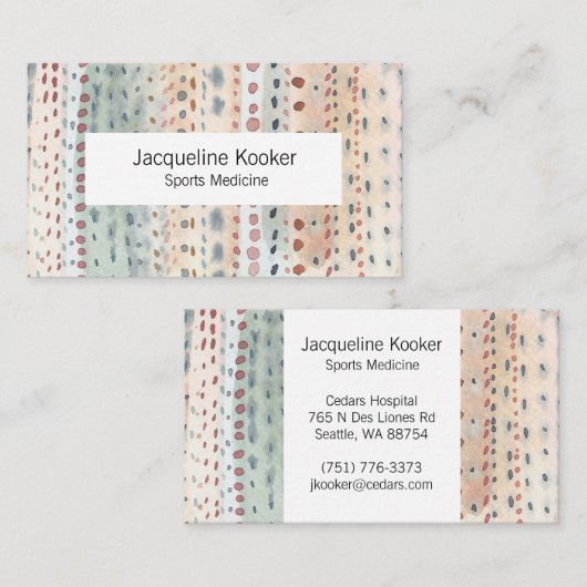 Abstrakte Visitenkarte für kleine Punkte in Aquare (Vorne/Hinten)