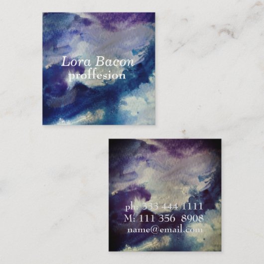 Abstrakte Visitenkarte für Wasserfarben (Vorne/Hinten)