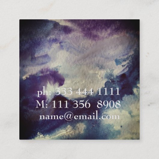 Abstrakte Visitenkarte für Wasserfarben (Rückseite)