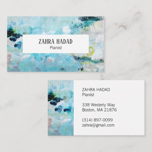 Abstrakte Visitenkarte in Blau (Vorne/Hinten)