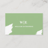 abstrakte Visitenkarte in Weiß und Grün (Vorderseite)