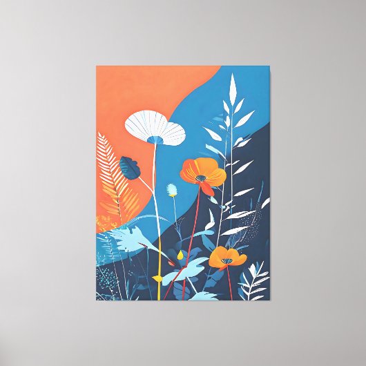 Abstrakte Vivid Blooms Leinwanddruck (Vorderseite)