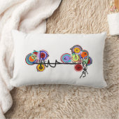 abstrakte Vögel auf einem Zaun Lendenkissen (Decke)