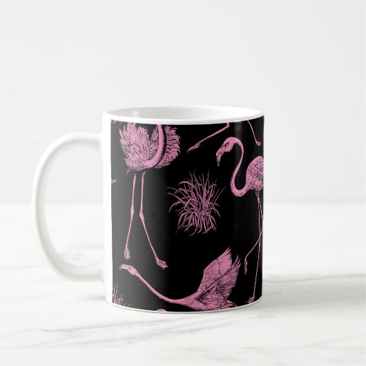 Abstrakte Vögel: einfarbiges Modemuster Kaffeetasse (Links)