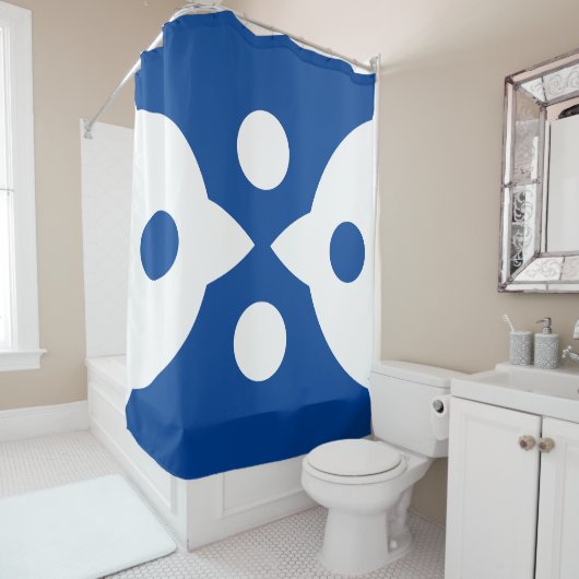 Abstrakte Vögel fett einfaches Design Deep Blue Duschvorhang (Beispiel)