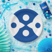 Abstrakte Vögel fett einfaches Design Deep Blue Pappteller (Party)