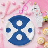 Abstrakte Vögel fett einfaches Design Deep Blue Pappteller (Party)