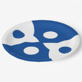 Abstrakte Vögel fett einfaches Design Deep Blue Pappteller (Schrägansicht)