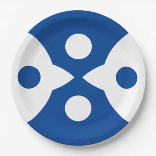 Abstrakte Vögel fett einfaches Design Deep Blue Pappteller