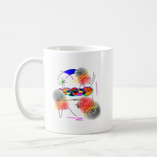 abstrakte Vögel Kaffeetasse (Links)
