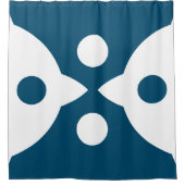 Abstrakte Vögel kühne einfache Design Ozean Blau Duschvorhang (Vorderseite)