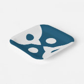 Abstrakte Vögel kühne einfache Design Ozean Blau Pappteller (Gewinkelt)
