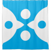 Abstrakte Vögel kühne einfache Design Sky Blue Duschvorhang (Vorderseite)