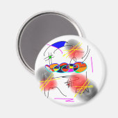 abstrakte Vögel Magnet (Vorderseite/Rückseite)