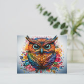 Abstrakte Vogelart Postkarte (Stehend Vorderseite)