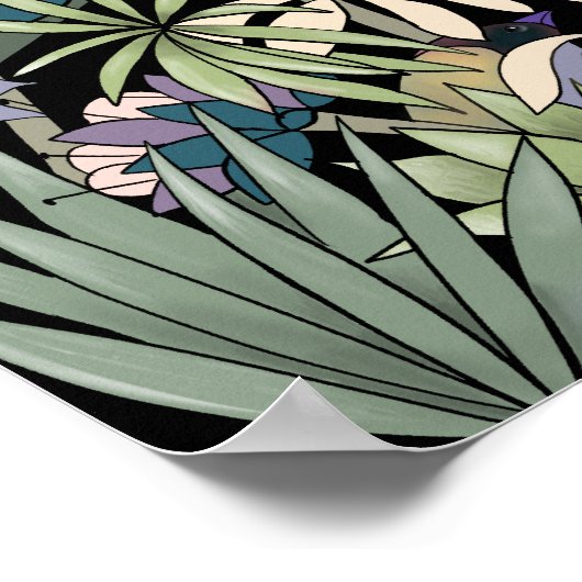 Abstrakte Vogelgartenkunst Poster (Ecke)