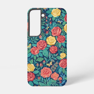 Abstrakte Volkskunst Rosen Schmetterlinge Samsung  Galaxy Hülle