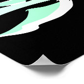 Abstrakte Vollmond-Ozeanmeldung in einer Flasche Poster (Ecke)