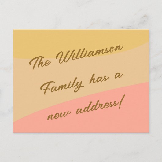 Abstrakte, von uns bewegte, pastellgelbe Pfirsiche Postkarte (Vorderseite)