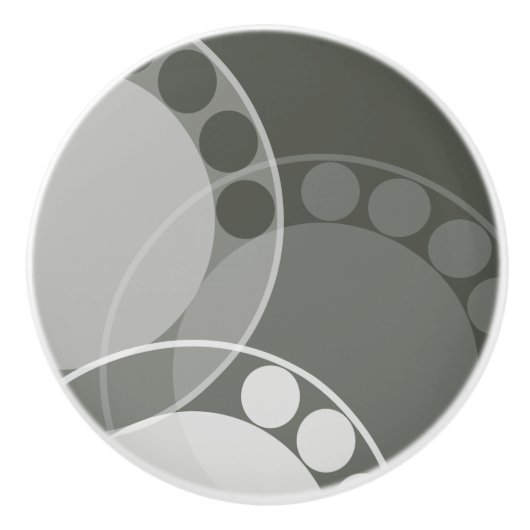 Abstrakte Vorderseite - Dunkelgrüne Schublade Keramikknauf (Vorderseite)