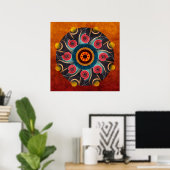 Abstrakte Vordrucke mit Blumenfarbe Poster (Heimbüro)