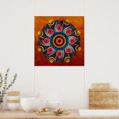 Abstrakte Vordrucke mit Blumenfarbe Poster (Küche)